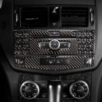 Centrum Console Panel Trim,Carbon Fiber stredovej Konzoly Navigačný Panel, vhodný pre Mercedes Benz C Trieda W204 2005-2012