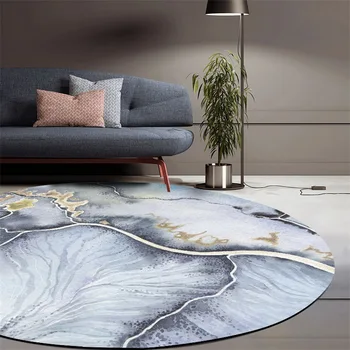 Abstrakt módne moderné akvarel prášok Zijin sivý atrament hill sladké kolo koberec protišmykové rohože