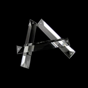 22x300mm 100ks Orezávanie Trojuholník Crystal 1 Otvor/2 Otvory Jasné, Prism, Sklenené Lustre Prívesky Časti Skla Lampa Drop Prívesky
