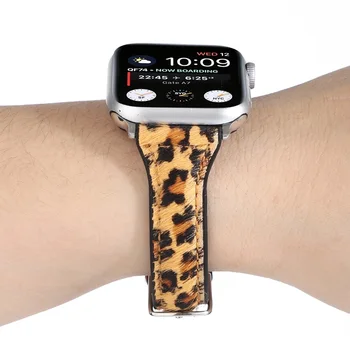 Plyšové Leopard Popruh pre Apple hodinky kapela 42mm 38mm pierko Silikónový náramok pás pre iwatch 6 SE 5 4 3 2 44 MM 40 MM, Nový Dizajn