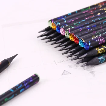 6PCS Ceruzky HB Diamond Farebné Ceruzky, Písacie potreby Položky Kreslenia Dodávky Roztomilý Ceruzky Školského Úradu Roztomilý Tlač Pero