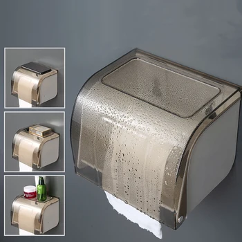 Kúpeľňa Nepremokavé Tkaniva Okno Plastové Toaletný Papier Držiak Na Stenu Papier Zásuvky Úložný Box Dvojvrstvové Dávkovač