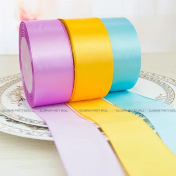 ELOMAN 25 Dvore 4cm Polyesterové pásky 18 farby ručne vyrábané materiály DIY svadobné party dekorácie