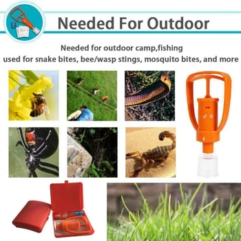 1Pc Outdoor Camping Pozostalých, Vybavenie na Prežitie v Bezpečí Prvá Pomoc Kit Bezpečnosti Jed Chránič Had včely Skus Jed Extractor