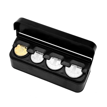 Prenosné Plastové Mince Box Taxík Mince Zmeniť Box Mince Rozdáva Peniaze Úložný Box Organizátor Držiak Pre 1.9 2.5 2.7 cm Mince