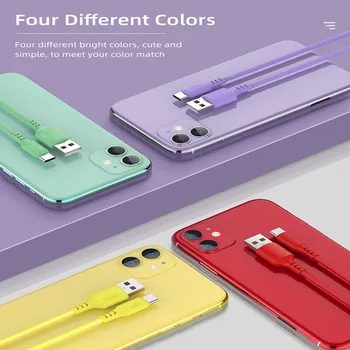 1,2 m Farba Kvapalina Mäkké Silikónové Dátový Kábel Pre Android Typ-c Rýchle Nabíjanie Mobilného Telefónu HUAWEI Xiao ZT ZT