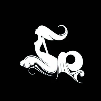 YJZT 13.5*12.2 CM Silhoutte Sexy Plávanie Morská víla Dievča Módneho Štýlu Cartoon Dizajn Auta Nálepku Vinyl Odtlačkový Čierna/Strieborná C20-0756