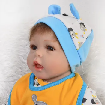 Bebe reborn chlapec bábika s Modrým krava oblečenie 22 inch mäkké silikónové reborn bábiky baby hračky pre deti darček