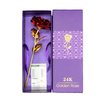 Nezabudnuteľný Kreatívny Darček pre Domácnosť Dekor Zlatý Kvet Romantické valentínske Á Rose Darčekovej krabičke.