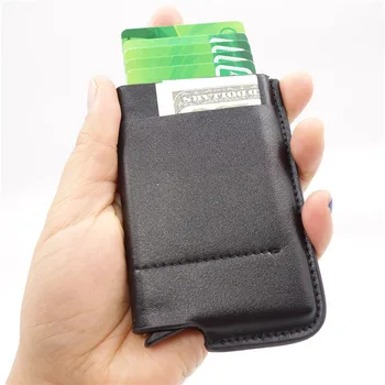 Veľkoobchod Nový Štýl pravej Kože Držiteľa Karty Anti-theft RFID Kreditnej Karty Držiteľ Pop-Up Karty Automaticky Luxusné Peňaženky