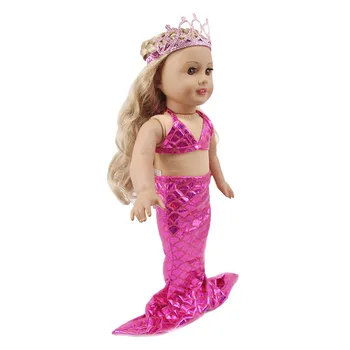 Bábika Ruže Modrá Morská Víla Princezná Sada Vhodná 18-Palcové American Doll A 43 Cm Baby Nové Narodený Bábiky, Naša Generácia, Darčeky Pre Dievča