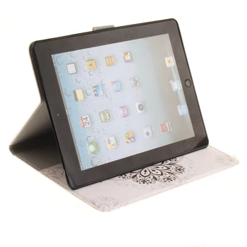 Pre Apple iPad 2, iPad 3, iPad 4 Tiger Panda Tlač PU Kožené Stojan Flip puzdro Pre Ipad 4 3 2 ipad4 ipad3 prípad tabletu #K