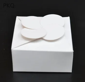 8x8x3.5cm biela Cake Box Strany Cupcake Darček Pekáreň Maccaron Pečivo Cookies Balenie Papierové Krabice kraft papier Dieťa Sprchové boxy