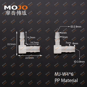 2020 MJ-W4X6(10pcs) Koleno znižovanie vody, montáž koleno potrubia konektory konektor hadice