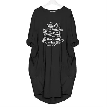 Nový Príchod, Ale Pán A Dal Mi Listov Tlač Vrecku Bavlna T-Shirt Pre Ženy, Žena T-shirt Plus Veľkosť 5XL Top Harajuku