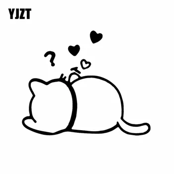 YJZT 15.2X12.4CM Krásne Baby Mačky, Mačiatka, Obtisky Vinyl Auto Nálepky umeleckou Výzdobou Čierna/Strieborná C24-1658