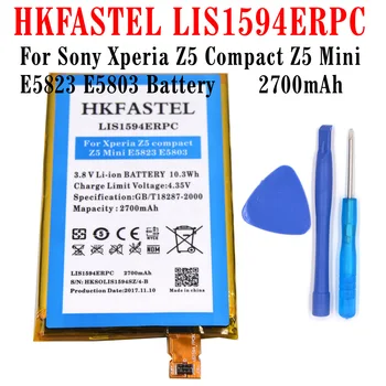 HKFASTEL LIS1594ERPC Batérie Pre Sony Xperia Z5 Kompaktný Z5 Mini E5823 E5803 Batériu Mobilného telefónu Nové originálne batérie 2700mAh