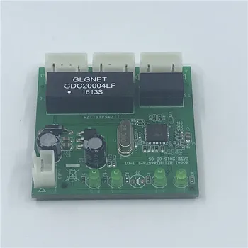 3 Porty Prepínača modul PCBA 4 Pin Hlavičky UTP PCBA Modul s LED Displej dierou polohy Mini PC Údajov OEM Factory