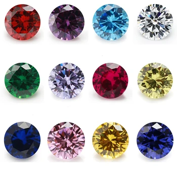 2.5-3 mm AAAAA Cubic Zirconia Kameň Multicolor Okrúhly Tvar Skvelý Strih Voľné CZ Kamene a Syntetické Drahokamy, Perly Pre Šperky