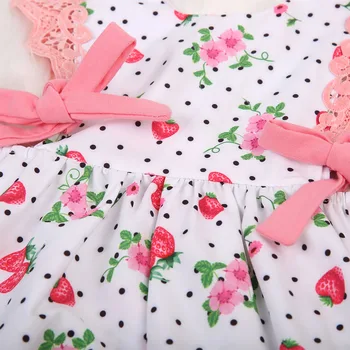 Malé Kvety Deti Remienky Novonarodené Dievčatká Strawberry Letné Romper Playsuit Oblečenie Sunsuit Fille Kvetinový Oblečenie 0-24M