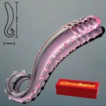 Hippocampus Tvar Ružová Sklenené Dildo Penisu Penis Análny Plug Dospelých, Sexuálne Hračky, Ženská Masturbácia Zadok Plug