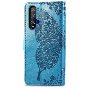 Luxusné Motýľ Kvet Kožené Peňaženky Telefón puzdro Na Huawei Honor 20 Prípadov Flip Cover Pre Česť 20 Honor20 Taška zahŕňa Fundas