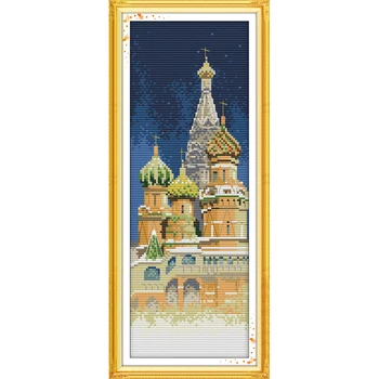 Večná Láska ruskej Cirkvi Čínsky Cross Stitch Súpravy Ekologickej Bavlny Vytlačené 11CT DIY Nový Rok Vianočné Ozdoby