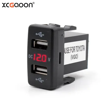 XCGaoon Špeciálne Určených 5V 4.2 Dual 2 Port USB Nabíjačka do Auta S LED Voltmeter Adaptér Pätice Pre TOYOTA vstup DC 12V-24V