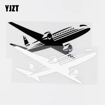 YJZT 17.5X7.5CM Zaujímavý Lietadlo Vinyl Odtlačkový Letecký Pilot, Auto Nálepky, Auto Window Art Decor Čierna / Strieborná 10A-0239