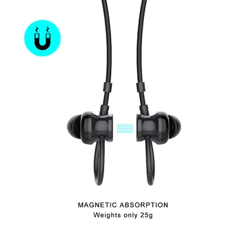 Bluetooth Bezdrôtové Magnetické 5.0 Športové Slúchadlá V Uchu Slúchadlá w / Mic pre 10 hodín hry čas stereo slúchadlá pre beh