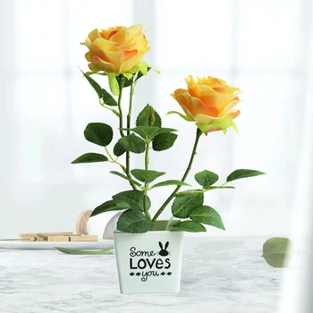 2heads Ruže Umelé Kvety Bonsai Hodvábne Kvety, Dekoračné Domáce Tabuľka Malé Ruže, Črepníkové Falošné Kvety Plastové Črepníkových Rastlín