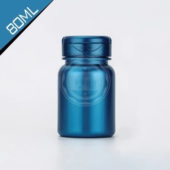 20pcs 80ml Pearl Modrá Farba PET Lekárske Fľaše, Kapsúl/Pilulky/Tablety/Prášok/Candy Fliaš--Pearl Modrá Farba Čiapky