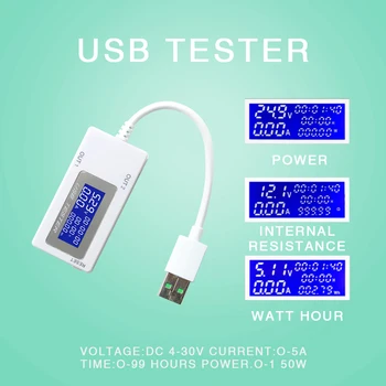 4-30V QC2.0/3.0 Voltmeter Ammeter Elektrickej Energie USB Kapacita Napätie Tester Aktuálne Meter Monitor pre Xiao Huawei Telefón