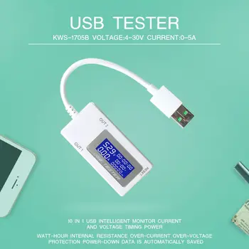 4-30V QC2.0/3.0 Voltmeter Ammeter Elektrickej Energie USB Kapacita Napätie Tester Aktuálne Meter Monitor pre Xiao Huawei Telefón