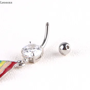 Leosoxs 1 Ks Hot Predaj Vlajky Prívesok Z Nehrdzavejúcej Ocele Brucho Tlačidlo Krúžok Brušného Tlačidlo Nechtov Piercing Šperkov
