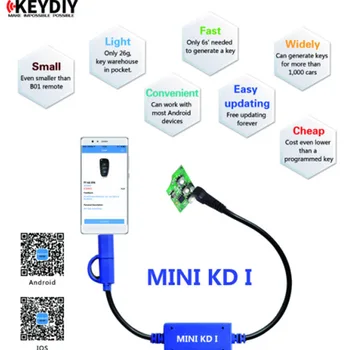 2017 Nových Prírastkov Keydiy Mini KD Mobile Tlačidlo Diaľkového Maker Generátor pre Android & IOS Aktualizácia Systému On Line Auto Tlačidlo Programátor