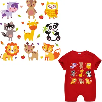 Nový štýl cartoon zvieratá lev, žirafa, žehlička záplaty pre deti detské dojčenské oblečenie žehlenie nálepky prenos tepla patch vetement