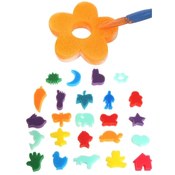 24Pcs/Set Detské Deti Maľovať Zvierat Tvarované Hubky Hračky pre Umelecké Remeslá Maľovanie NSV775