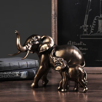 Módne matku a dieťa slon zlatá socha slona šťastie dekorácie home office dekorácie remesiel vianočný darček