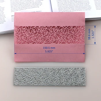 DUOFEN REZANIE KOVOV ZOMRIE 2019 Nové rose výrezy hranice šablóny pre DIY papercraft projekty Zápisník Papier Album