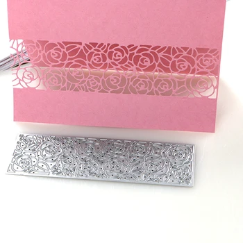 DUOFEN REZANIE KOVOV ZOMRIE 2019 Nové rose výrezy hranice šablóny pre DIY papercraft projekty Zápisník Papier Album