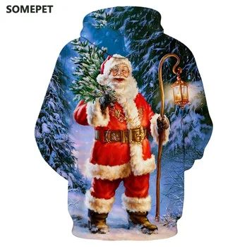 Vianočné tému kreatívne 3D tlač s kapucňou mikiny muži/ženy móda hoodie jesenné a zimné móda pulóver s kapucňou