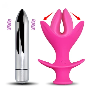 Análny konektor samec a samica zdieľané Bullet vibrátor Rozšírenej G-spot masér Dvojité masturbácia hračky pre dospelých análny Extender sexuálne hračky