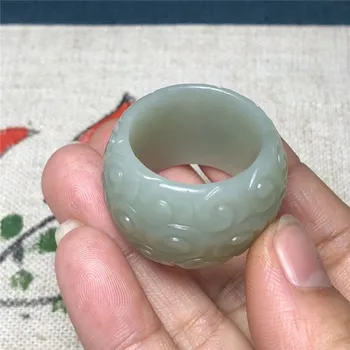 Reálne green jade hetian jade krúžok pánske prstene ručne vyrezávané nádherné jadite krúžok jade mužov šperky jade darček