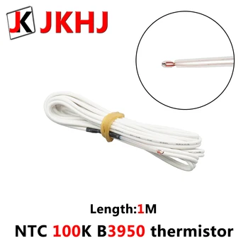 NTC 100K B3950 Thermistor 3D Tlačiarne Diely hotend Sklo zapečatené typ 1% Vysoká presnosť Teplotný Snímač pre MK8 vyhrievané dĺžka 1M