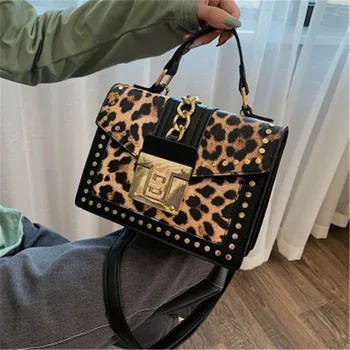 2020 Fghani módne leopard tlač malé námestie taška nové tlač ženy taška ženy taška cez rameno všestranný crossbody taška