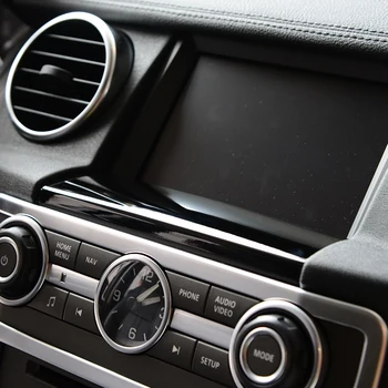 1 Ks GPS Obrazovku Nižšie Panel Kryt Výbava Nálepky ABS Chrome For Land Rover Discovery 4 Auto Príslušenstvo