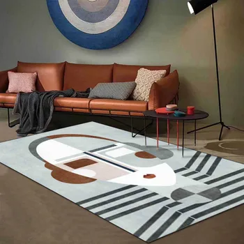 Moderné Osobnosti Módy Morandi Šedo-zelené Geometrické Samice Avatar, Obývacia Izba, Spálňa, Nočné Koberce, Rohože Prispôsobenie