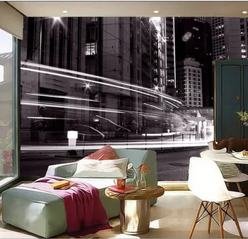 Najnovšie 3D nástenná maľba,3d krásne módne mesto nočná scéna ,obývacia izba TV na stenu stenu spálne papier