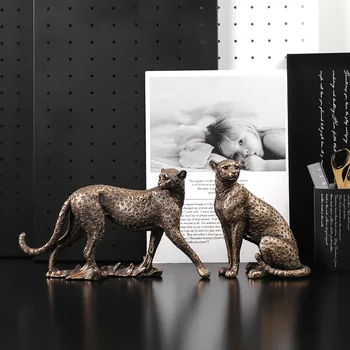 Africké Leopard Živice Socha Domov Sôch Zvierat Gepard Model Sochy Home Office Desktop Víno Kabinet Dekorácie